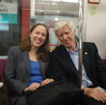 Janet and Lester on the Tokyo subway
