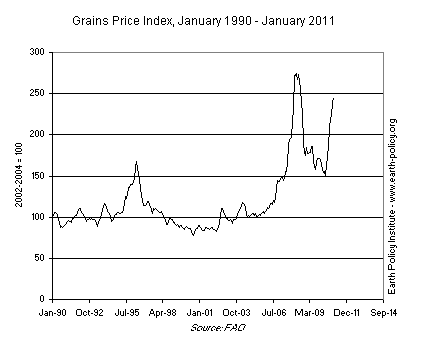 Grains Price Index, January 1990 - January 2011