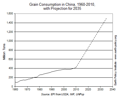 Grain Consumption in China, 1960-2010, with Projection for 2035