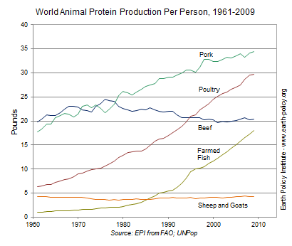 World Animal Protein Production Per Person, 1961-2009